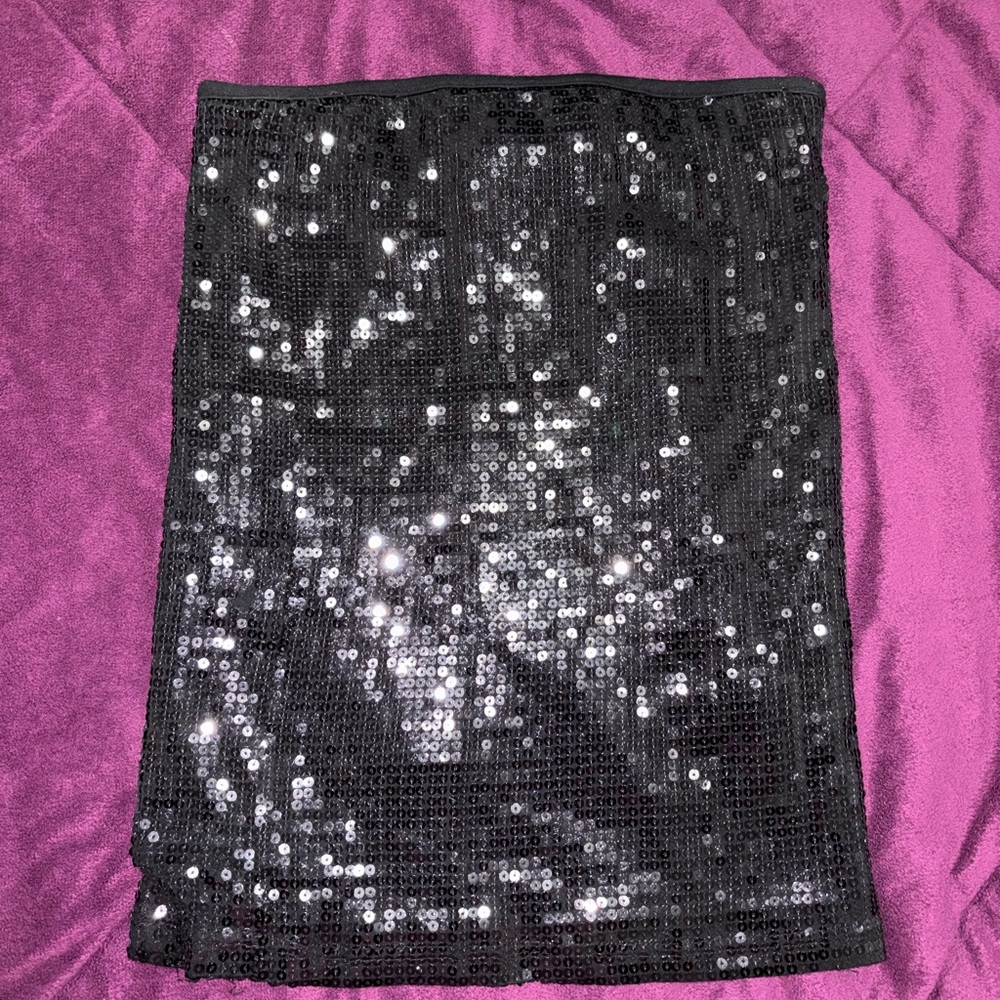 Sequin Black Tube Top